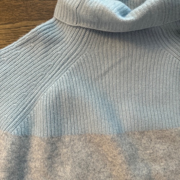 NORDSTROM Signature 100% Cashmere Sweater Women's XL Colorblock Pattern Blue - Picture 3 of 4